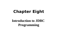Object Oriented Programming Chapter Eight - JDBC (2).ppt